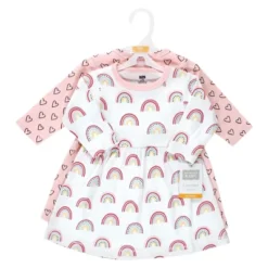 Hudson Baby Girl Cotton Dresses, Modern Rainbow