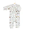Hudson Baby Infant Boy Premium Quilted Coveralls, Forest Animals