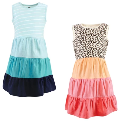 Hudson Baby Infant And Toddler Girl Cotton Dresses, Leopard Coral Mint - Image 12