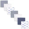 Hudson Baby Infant Boy Cotton Flannel Receiving Blankets Bundle, Blue Whale, One Size