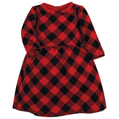 Hudson Baby Toddler Girl Quilted Cotton Dress And Leggings, Buffalo Plaid - Image 2