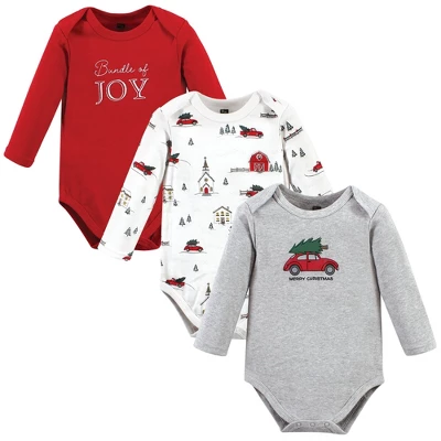 Hudson Baby Unisex Baby Cotton Long-Sleeve Bodysuits, Christmas Scene - Image 10