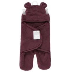 Hudson Baby Unisex Animal Faux Shearling Baby Outdoor Stroller Sack Wrap, Burgundy, One Size