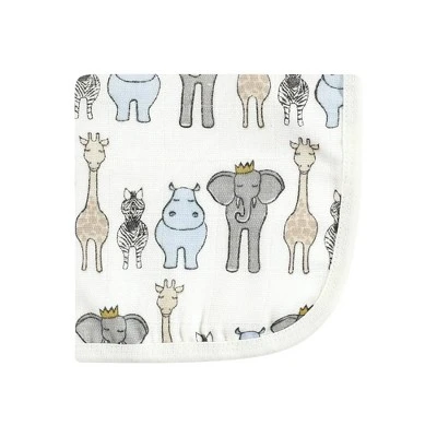 Hudson Baby Infant Boy Cotton Muslin Washcloths, Royal Safari, One Size - Image 2
