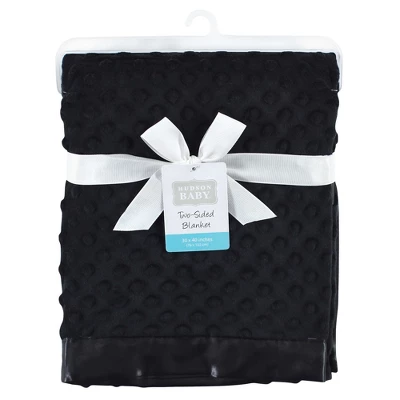 Hudson Baby Unisex Baby Plush Mink Blanket, Black, One Size
