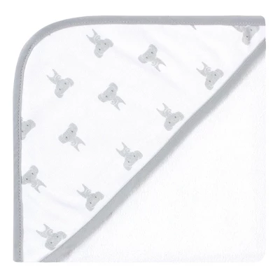 Hudson Baby Unisex Baby Cotton Rich Hooded Towels, Modern Elephant, One Size - Image 4