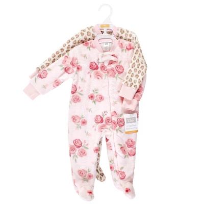 Hudson Baby Infant Girl Plush Sleep And Play, Blush Rose