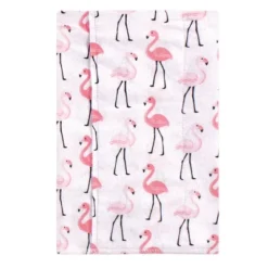 Hudson Baby Infant Girl Cotton Flannel Burp Cloths 4pk, Flamingos, One Size