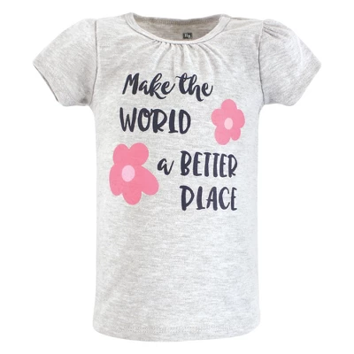 Hudson Baby Infant And Toddler Girl Short Sleeve T-Shirts, Be Kind - Image 4