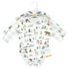 Hudson Baby Unisex Baby Quilted Long Sleeve Cotton Bodysuits, Forest Animals