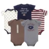 Hudson Baby Infant Boy Cotton Bodysuits 5pk, Football