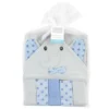 Hudson Baby Unisex Hooded Towel And Five Washcloths, Blue Dots Gray Elephant, One Size