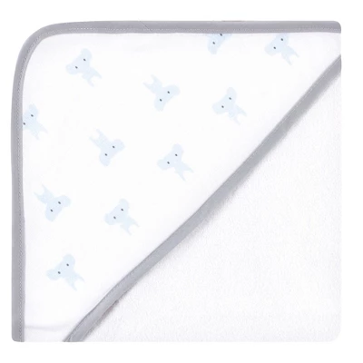 Hudson Baby Infant Boy Cotton Rich Hooded Towels, Blue Elephant, One Size - Image 4