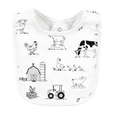 Hudson Baby Unisex Baby Cotton Bibs, Neutral Farm, One Size - Image 5