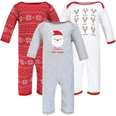 Hudson Baby Unisex Baby Cotton Coveralls, Santa Reindeer - Image 7