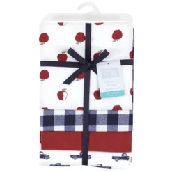 Hudson Baby Infant Boy Cotton Flannel Receiving Blankets, Apple Orchard, One Size