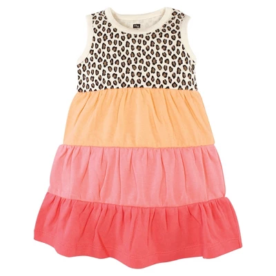 Hudson Baby Infant And Toddler Girl Cotton Dresses, Leopard Coral Mint - Image 2