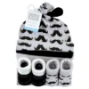 Hudson Baby Infant Boy Cap And Socks Set, Mustache, 0-9 Months