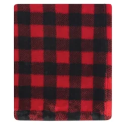 Hudson Baby Infant Boy Cozy Plush Luxury Blankets 2pk, Moose Buffalo Plaid, One Size