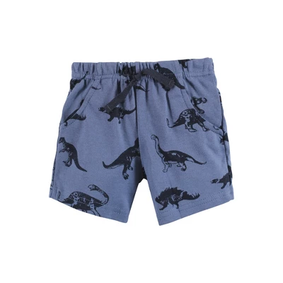 Hudson Baby Infant Boy Cotton Bodysuit, Shorts And Shoe Set, Dino Roar - Image 3