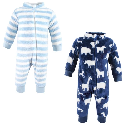 Hudson Baby Infant Boy Plush Jumpsuits, Safari Silhouette - Image 4