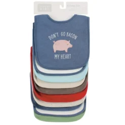 Hudson Baby Infant Boy Cotton Bibs, Bacon My Heart, One Size