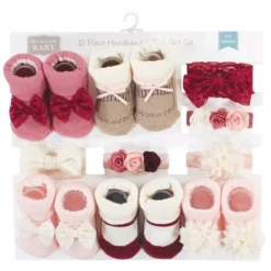 Hudson Baby Girl Headband And Socks Giftset, Boho, One Size