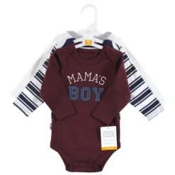 Hudson Baby Infant Boy Cotton Long-Sleeve Bodysuits, Mamas Boy