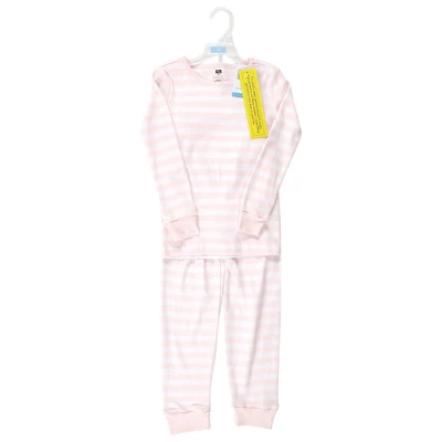 Hudson Baby Infant Girl Cotton Pajama Set, Soft Pink Stripe