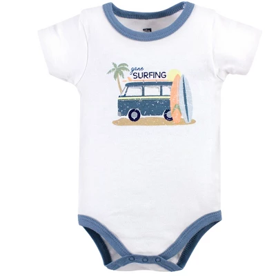 Hudson Baby Infant Boy Cotton Bodysuit, Shorts And Shoe 3pc Set, Gone Surfing - Image 2